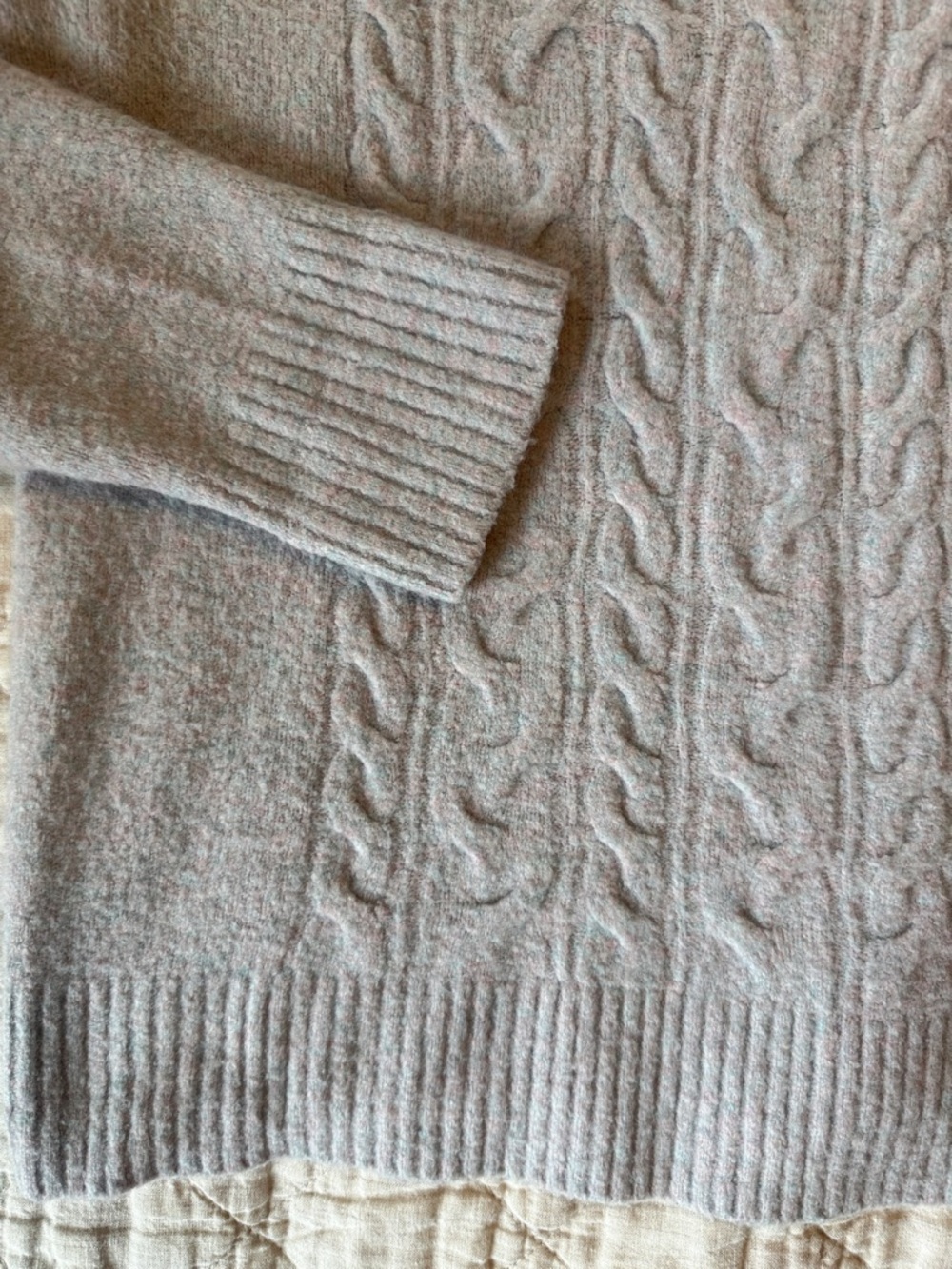 J. Crew half zip cable sweater in extra soft yarn - Picture 4 of 8